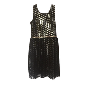 Xhilaration Girls Black & Metallic Gold Sleeveless Dress New SizeXL 14/16